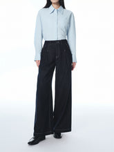 Women's Contrast-Stitched Wide-Leg Jeans